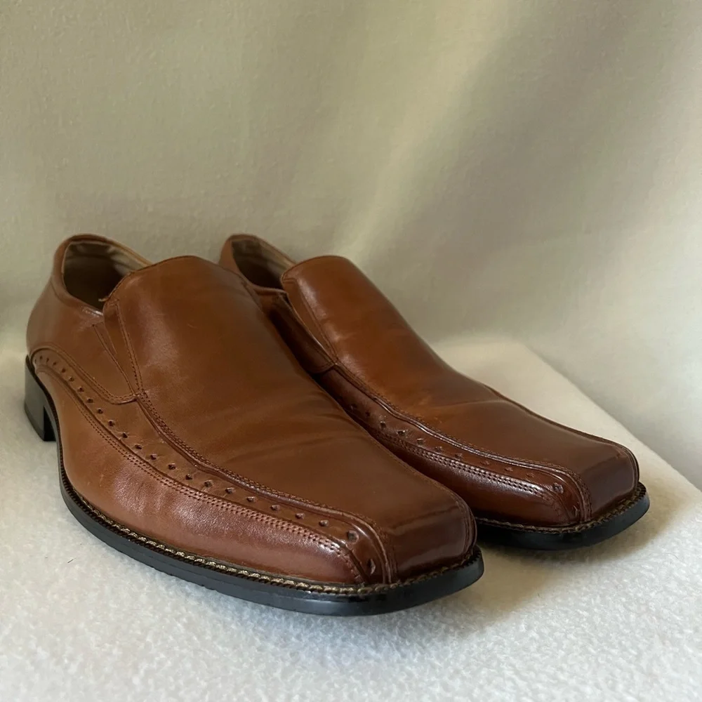 Stacy Adams Size 13M Brown/Tan Leather Slip On Shoes - Picture 13 of 15